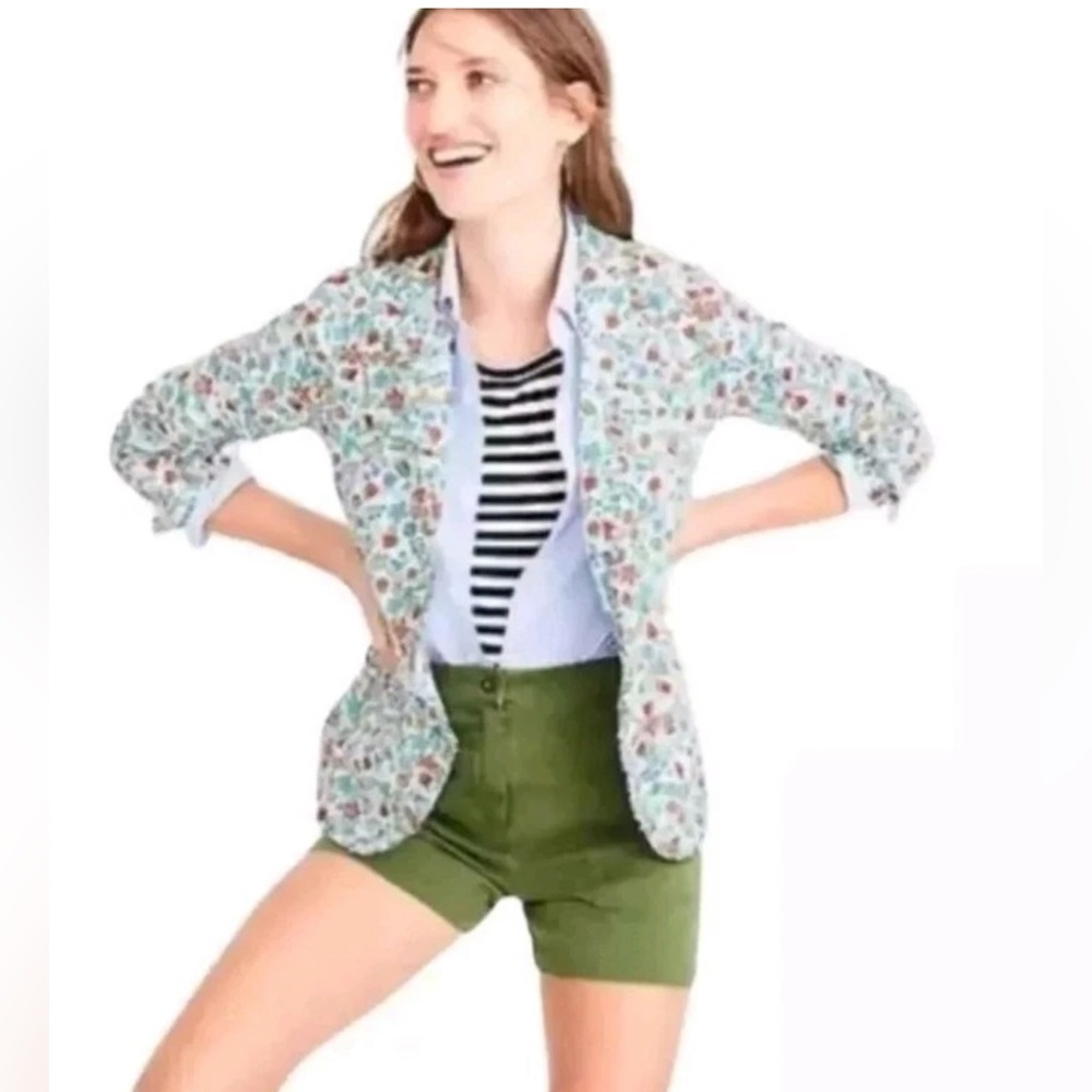 J. Crew X Liberty Ruffle Hem Blazer Size 2